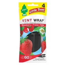 LITTLE TREES Car Air Freshener, Slip on Vent Blade - Strawberry, 4 Pack