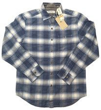 Tommy Bahama Flannel Shirt Mens Small Lakewater Blue Canyon Beach LS Logo 138