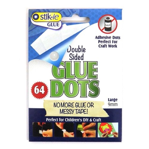 Large Double Sided Glue Dots, 9mm (64 Pack) or 12.7mm (120 Pack) by
