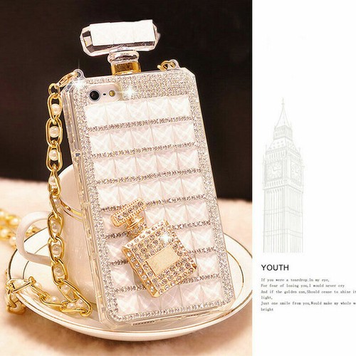 Funda Botella Perfume Diamante Brillante Brillante Para Samsung S25 S24 S23 S22 S21 S20 - Imagen 3 de 11