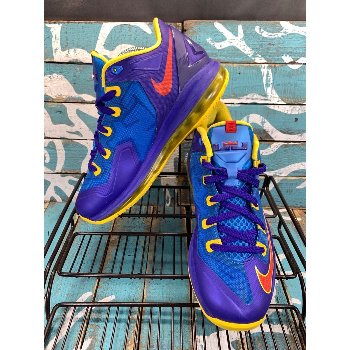 2014 NIKE SZ 6Y/W7.5 AIR MAX LEBRON XI LOW GS SUPERMAN BLUE/RED