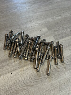 Lot Of 32 M10 316 Stainless Steel Hex Head Sleeve Concrete Anchor Screws Bolt