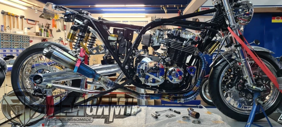 Escape personalizado 4 em 1 compatível com Kawasaki Kz1000/Kz900LTD - Aço inoxidável - Imagem 3 de 4