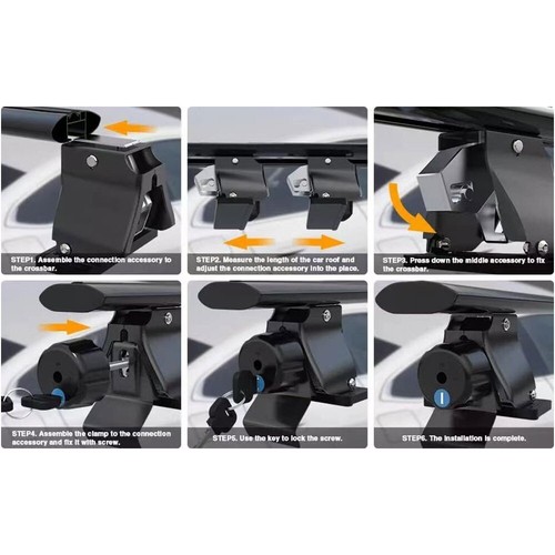 W/O Roof Rail Rack Lockable Cross Bar Crossbar fits for Mazda 5 2010–2018 - Picture 4 of 7
