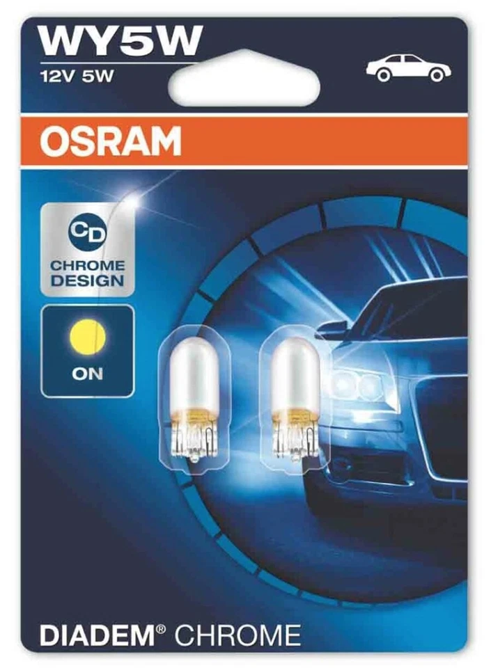 OSRAM DIADEM CHROME WY5W Next Generation Glühbirnen Chrom Design gelb orange - Bild 3 von 4