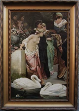 Society scene around 1900/20, unknown painter, probably quality copy
