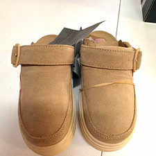 Hey Dude Austin Lift Clog Beige Suede Buckle Clog Toddler C13