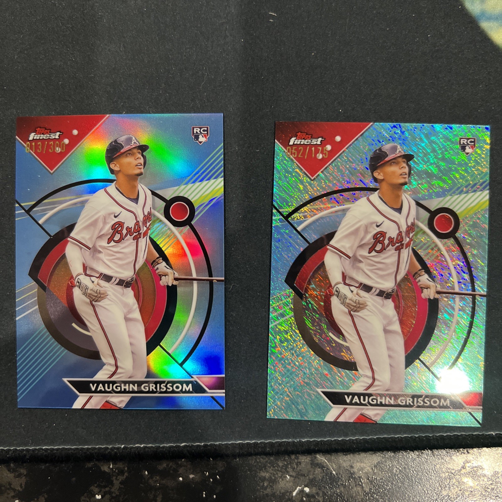 2023 Topps Finest - Vaughn Grissom #88 Aqua Shimmer Refractor /175 (RC) Blue 300