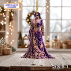 Custom Name Indian Saree Woman Ornament, 2D Flat Acrylic Christmas Tree Hanging