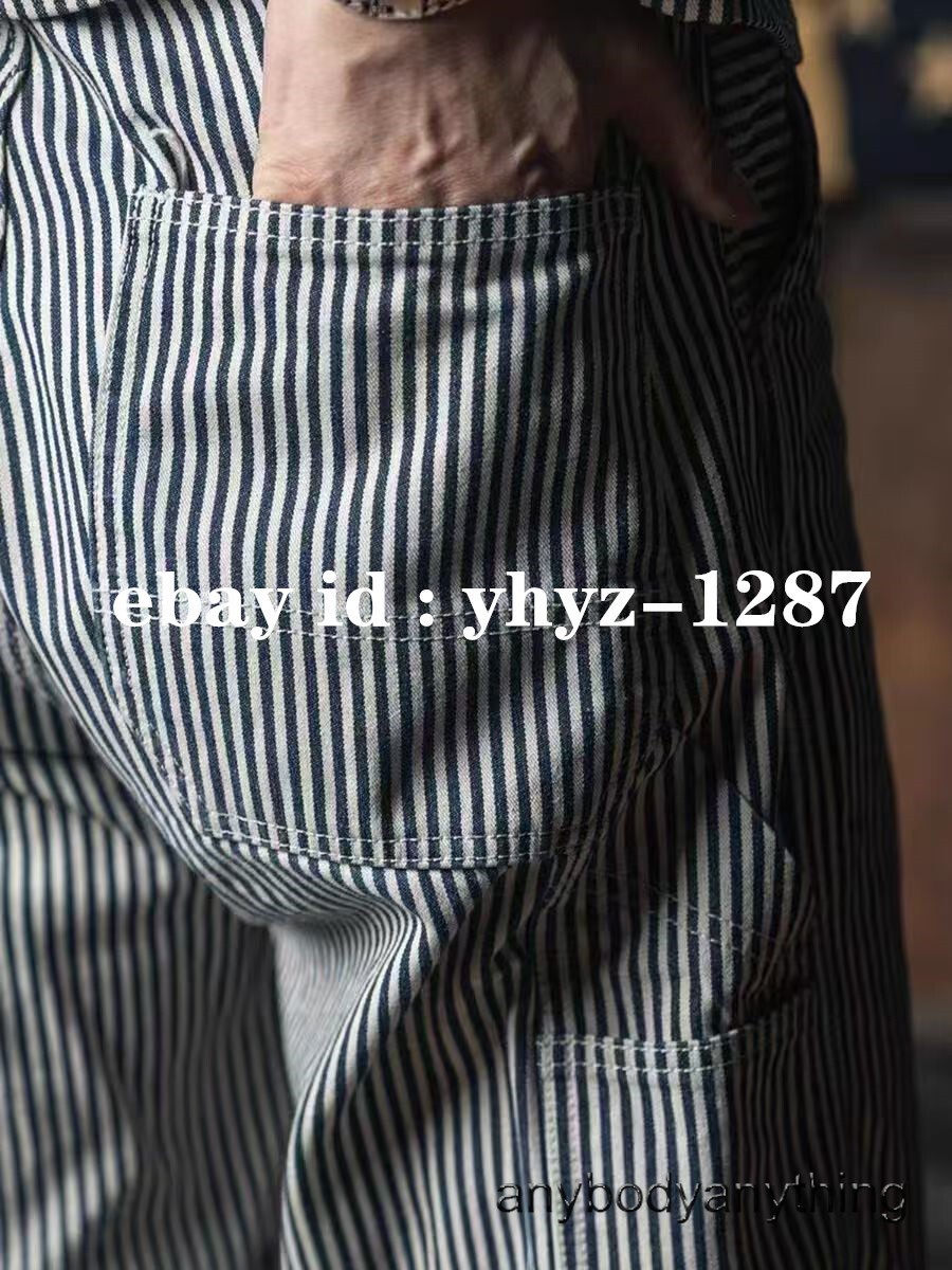Hickory Stripe Railroad Pants Heritage Style Work Denim Carpenter