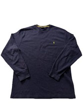 Polo Ralph Lauren Navy Blue Long Sleeve Thermal Sleep Shirt XL 100 Cotton