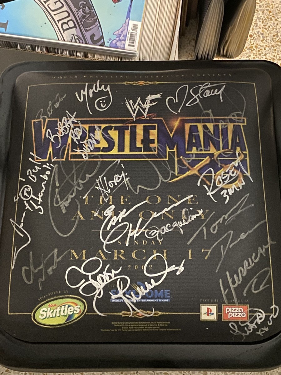 WWF WrestleMania 18 Commemorative Chair Signed By 21 Stars Of WWE
