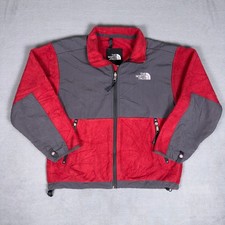 The North Face Denali Fleece Jacket Boys M Red Grey Colorblock Full Zip Youth