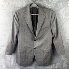 Hickey Freeman Men  s Gray Plaid Wool Sport Coat Jacket Blazer Loro Piana USA