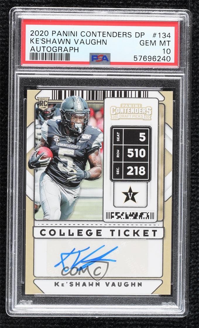 2020 Contenders Draft Picks Ke'Shawn Vaughn PSA 10 GEM MT Rookie Auto RC 1b8c