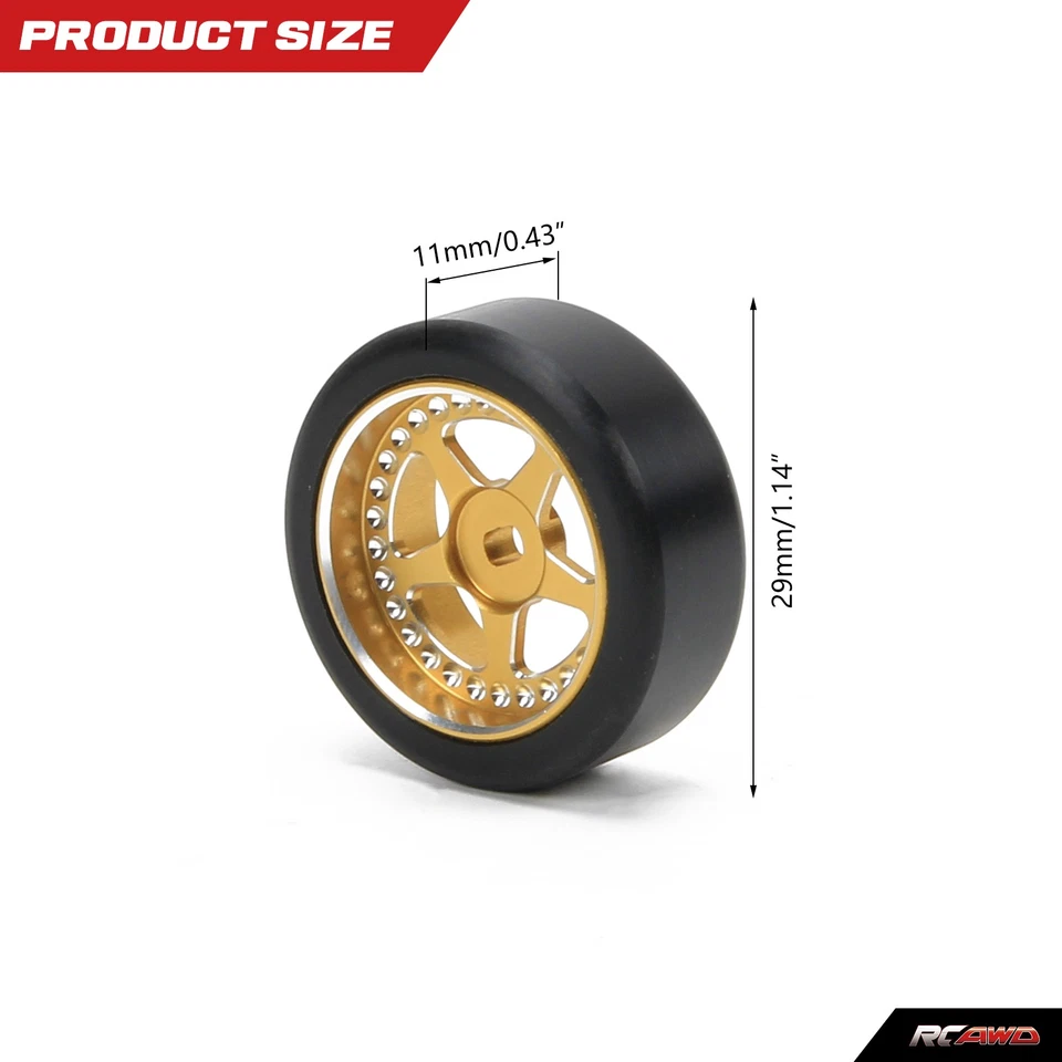 Rueda de llanta ampliada OD 29 mm para mejoras 1/28 Wltoys K969 K989 P929 Kyosho Mini-Z Foto 2 de 4