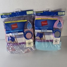 12/5XL Hanes Women's Cool Comfort Briefs Cotton Multicolor Lot of 2 10 Pairs 