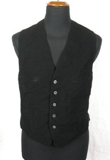VINTAGE 1930-40 BLACK 4 POCKETS VEST WAISTCOAT