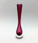 VTG Murano MCM Sommerso Art Glass Teardrop Bud Vase Clear Polished Bottom 10.5"