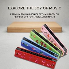 Kids Wooden Harmonica Musical Toy Beginner Music Instrument for Children