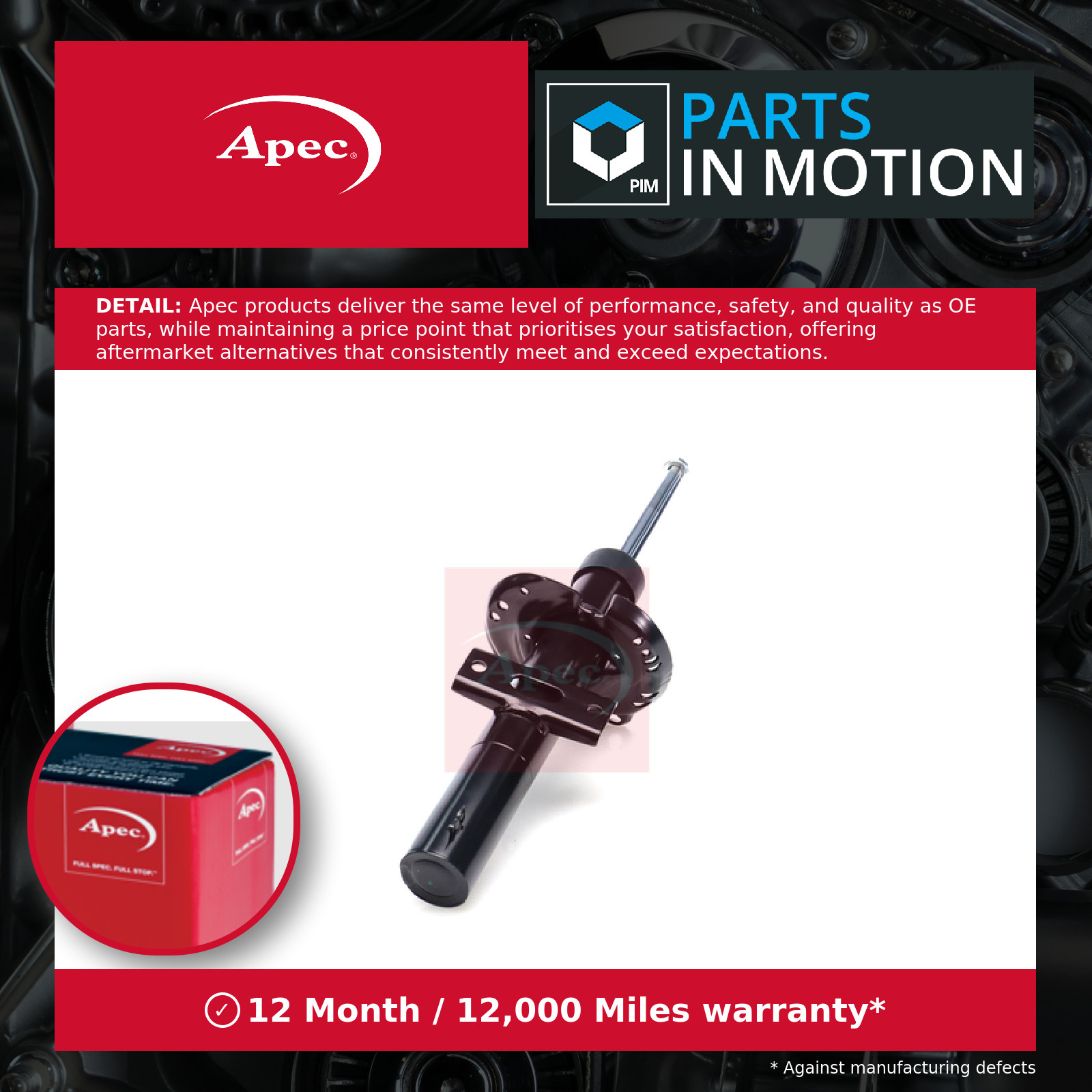 Apec Shock Absorber - ASA1988 - Front - OE Matching Precision and Quality - Image 30