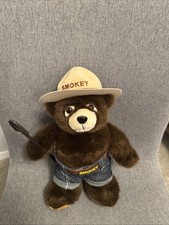 Smokey The Bear Plush Highest Quality Real Denim Jeans Shovel and Felt Hat