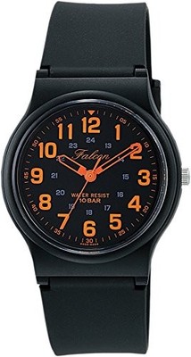 Citizen Q&Q VP46-858 Analog Watch Black Orange 100M Water Resistant Urethane JP