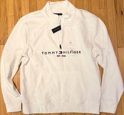 TOMMY HILFIGER  Sweatshirt Men 1/4 zip Sz. XXL NWT White