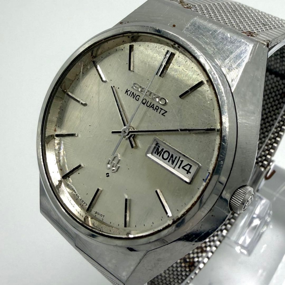 Excellent Condition SEIKO Wristwatch King Quartz Men s Silver Vintage