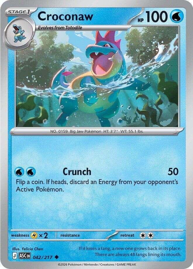 Croconaw 042/217 ME Ascended Heroes Uncommon Pokemon Card
