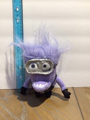 Despicable Me 2 Purple Two Eyed Evil Minion-Coin Purse w/Plush Backpack Clip 