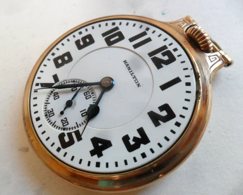 Bar-Over -Crown Case #2  Vintage 1928 Hamilton 992 16S Railroad O/F Pocket Watch