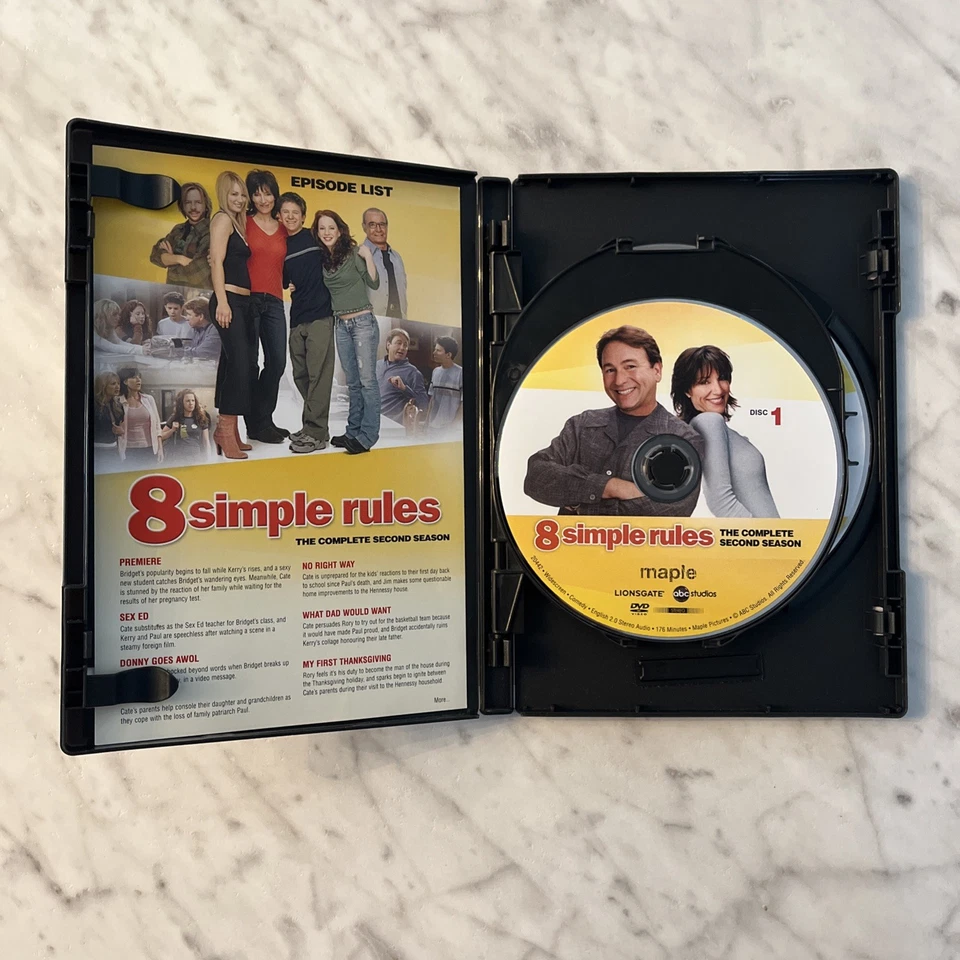 8 Simple Rules -  The Complete Second Season 2 (DVD, 2009, 3-Disc Set) - TESTED! - Image 2 of 4