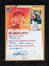 2025 Panini Donruss Get To Know Hagen Smith #GTK-HS 10w8