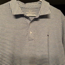 Vineyard Vines Performance Mens Blue Striped Golf Shirt Polo Whale