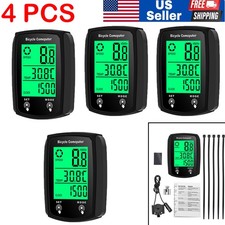 4X Bike Bicycle Speedometer Cycle Digital Odometer Computer Waterproof LCD Wired