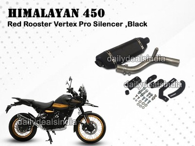 Red Rooster Vertex Pro Endschalldämpfer Schwarz Für Royal Enfield Himalayan 450