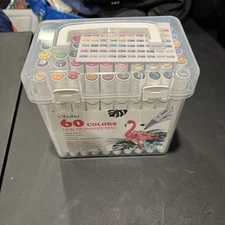 Ohuhu Dual Tip Marker Pens 60 Colors Water Based Vibrant