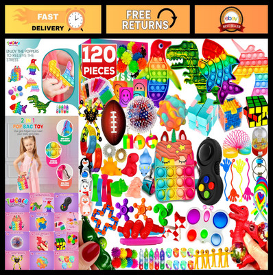 120 Pcs Fidget Toys Set - Pop Sensory Party Favors for Kids & Adults, Stocking S