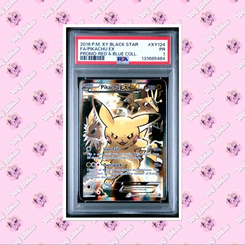 PSA 1 Pikachu EX XY124 Holo Rare Black Star Promo Card 'B' TCGKITTEN