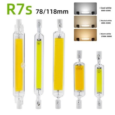 R7s LED 220V 10W 20W 78mm 118mm Glühbirne COB Ersetzen Halogenlampe Glasröhre