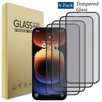 4-Pack For Apple iPhone 16 Pro Max/16e/16 Plus Tempered Glass Screen Protector