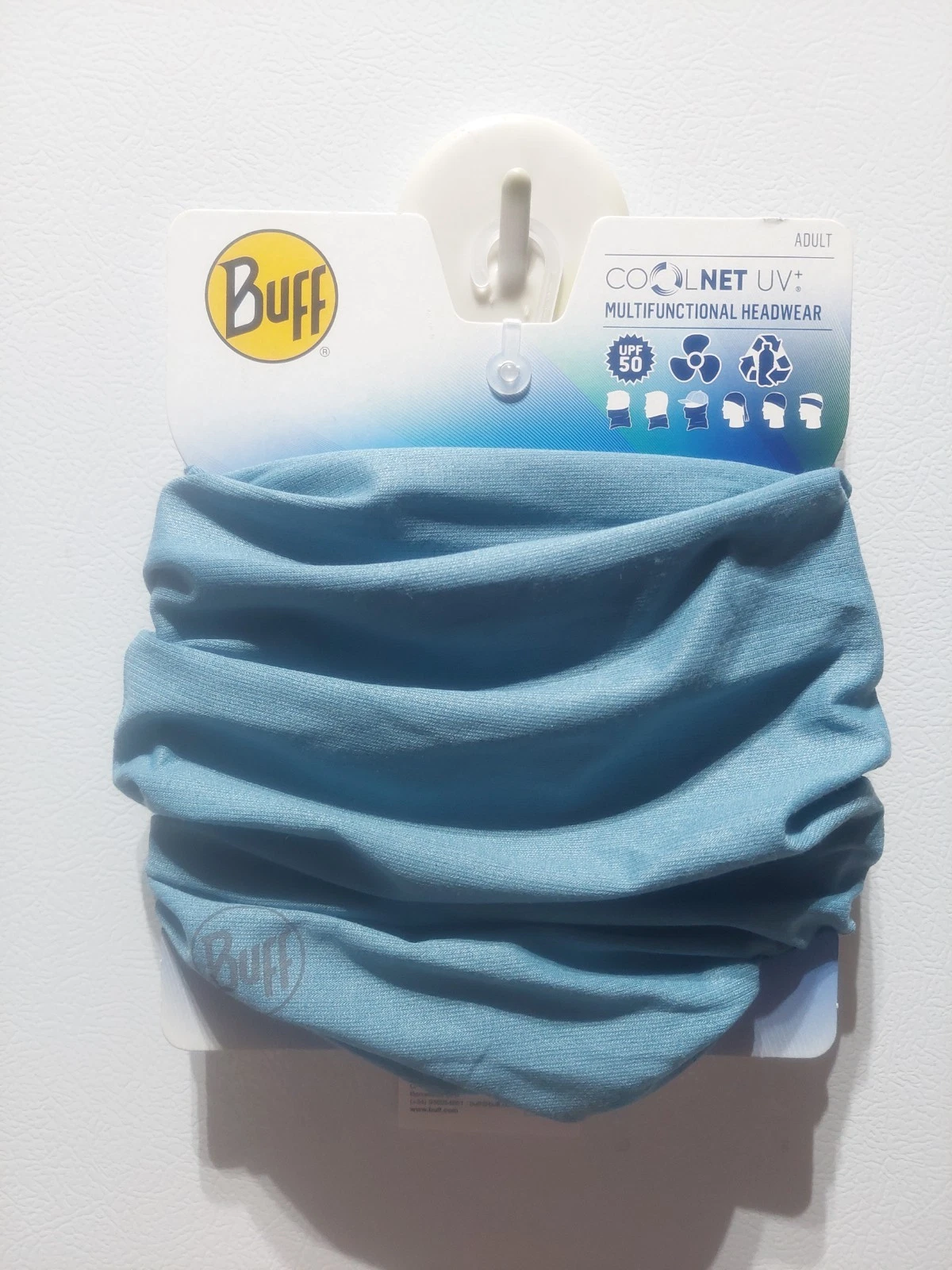 New BUFF Adult Lightweight Coolnet UV Insect Shield Neck Gaiter Headband Blue