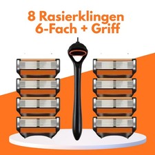 8 Stück 6-Fach Rasierklingen + Griff / Gille...