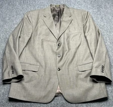 Stafford Blazer Mens 46R Brown Wool Sport Coat Classic Fit Suit Jacket 3 Button