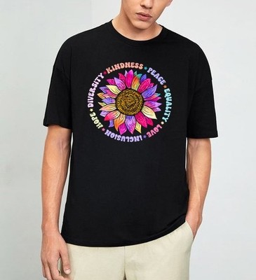 Kindness Peace Equality Love Hope Diversity Human Rights T-Shirt Size S-4XL