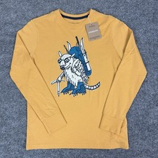 Patagonia Shirt Youth M 10 Yellow Long Sleeve Organic Cotton Armadillo Graphic