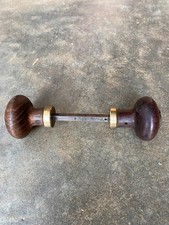 Anciennes poignées de porte en bois et laiton,ferrure serrure