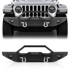 Steel Front Bumper Wled Light Fits 07-24 Jeep Wrangler Jkjl 20-24 Gladiator Jt