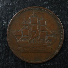 PE-10-19 Ships Colonies & Commerce token PEI Canada Breton 997